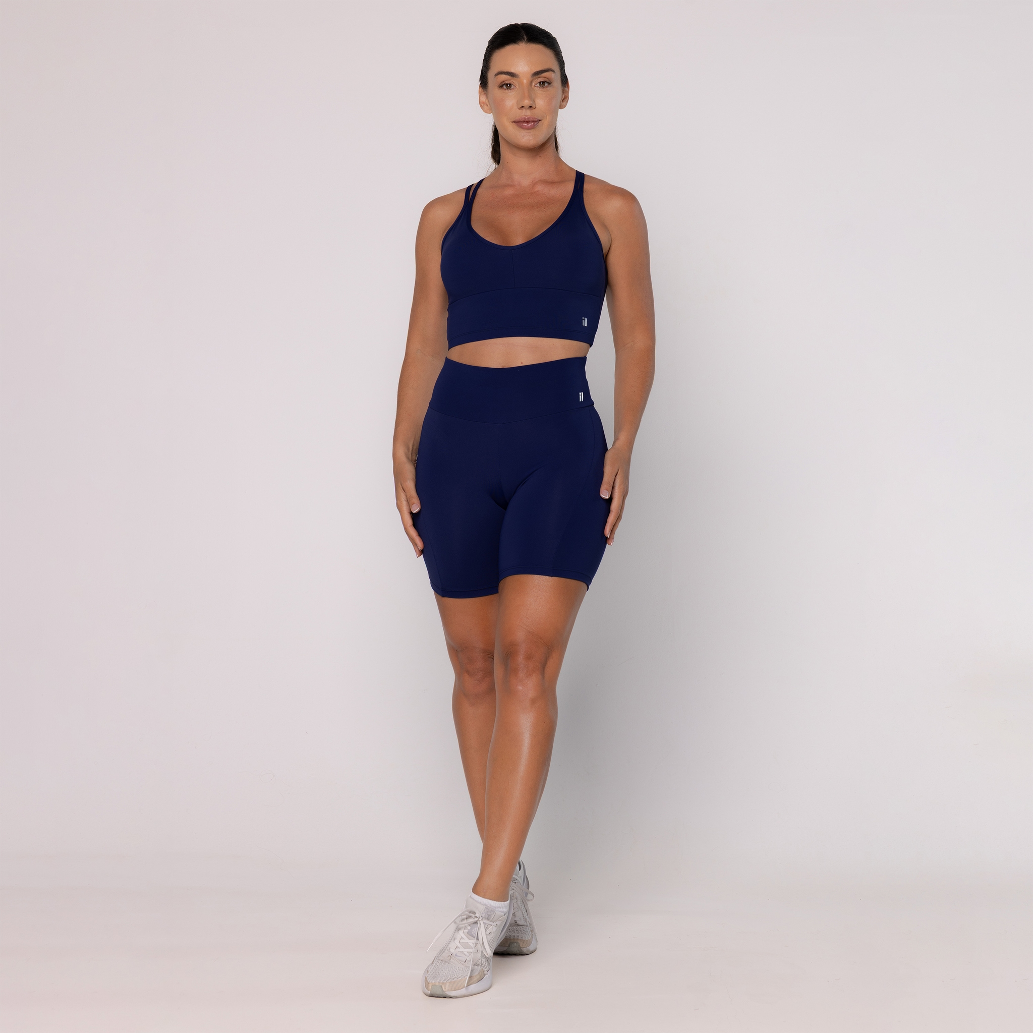 Short Legging com Costuras Laterais - Marinho - Marinho P Short Legging com Costuras Laterais - Marinho - Marinho P