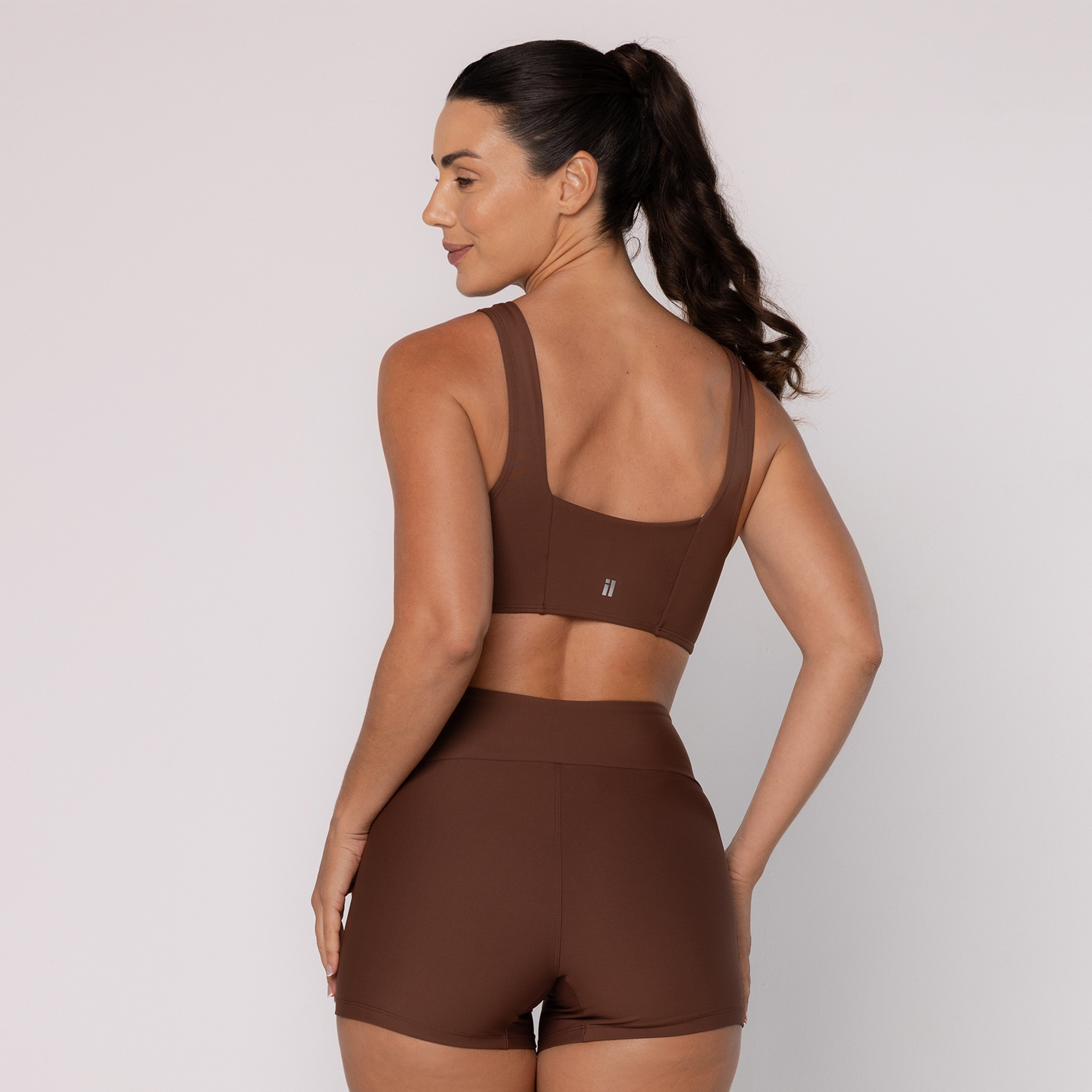 Short em Poliamida Cos Transpassado Canelado -wbyt