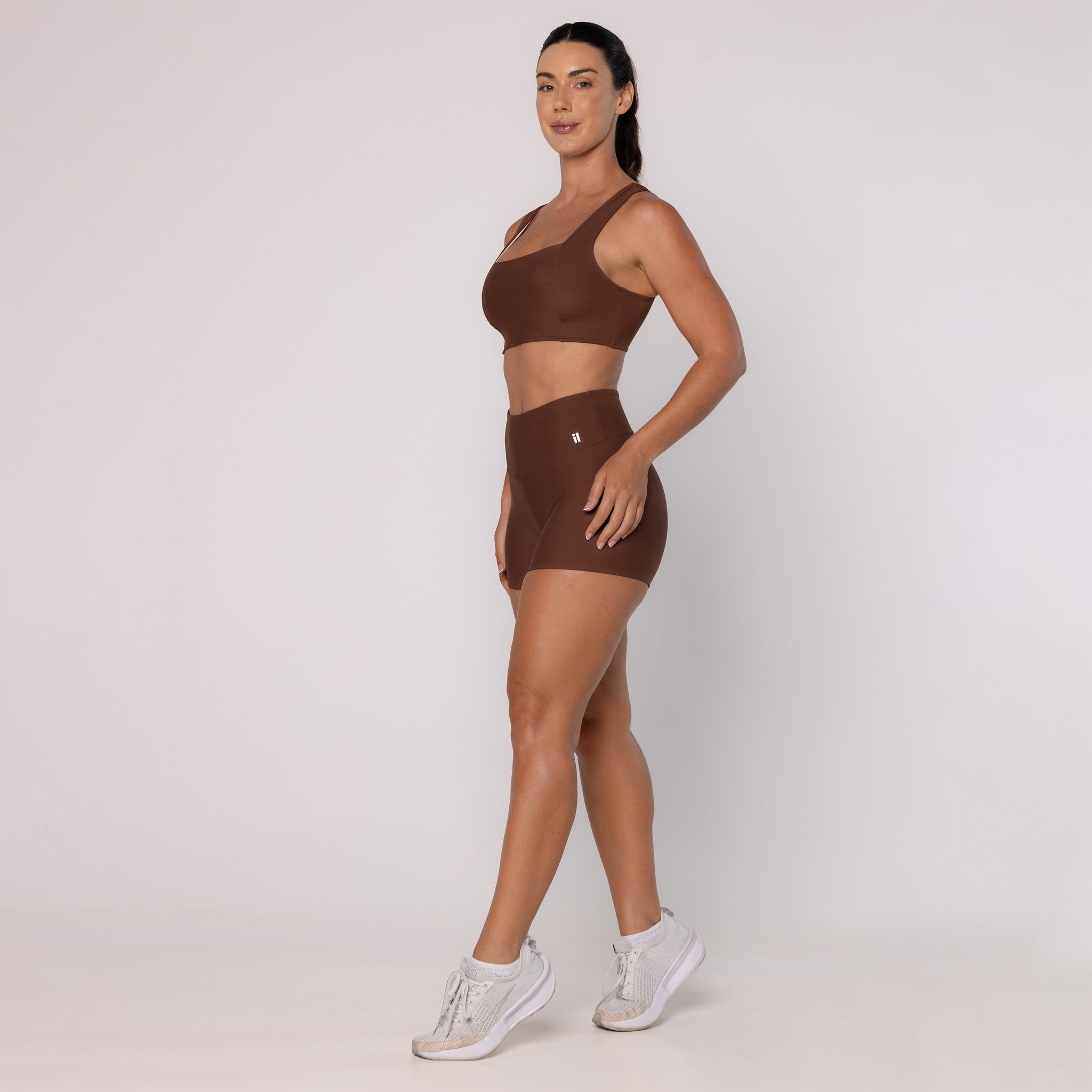 Short em Poliamida Cos Transpassado Canelado -wbyt