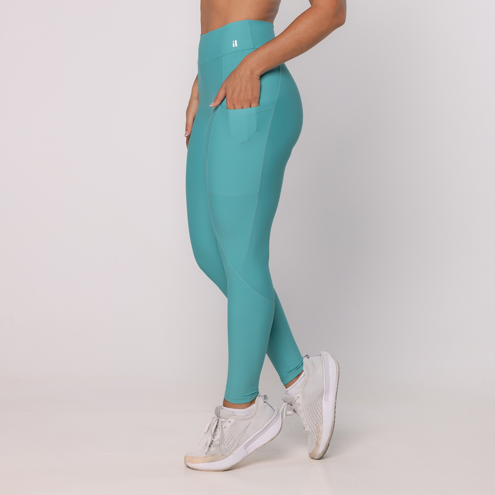Legging com Recortes e Bolso - Marine