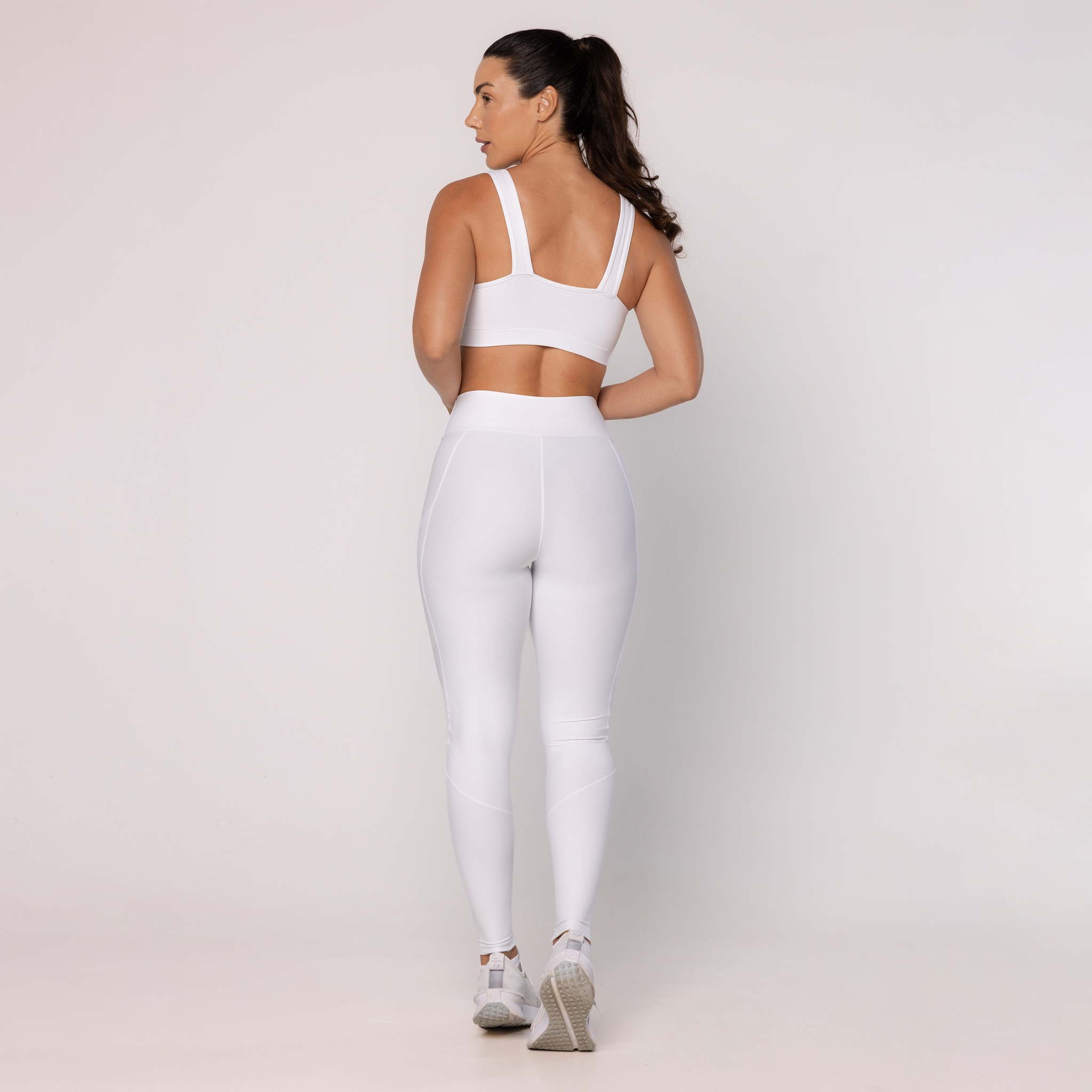 Legging com Recortes e Bolso - Branco