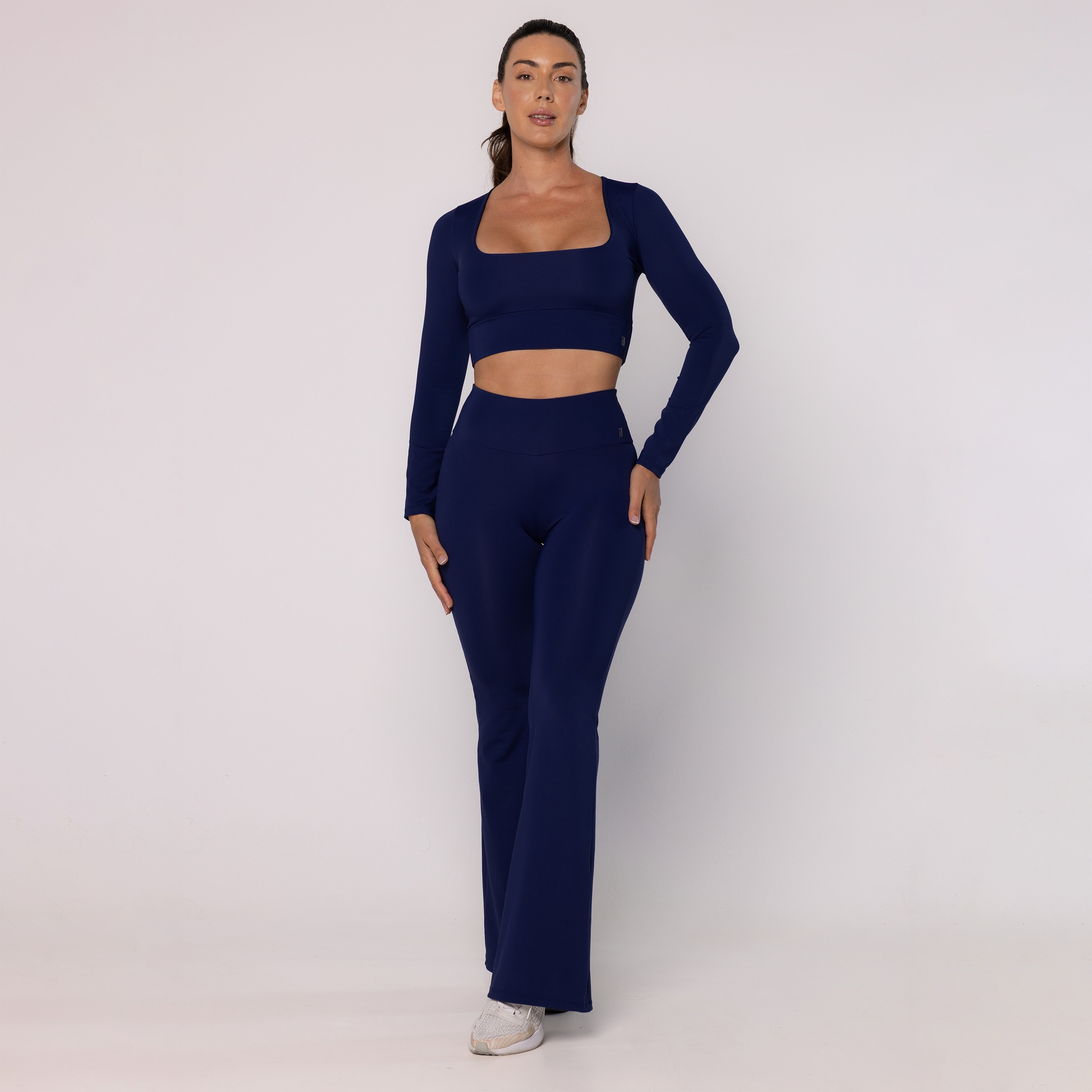 Cropped com Decote Quadrado - Marinho